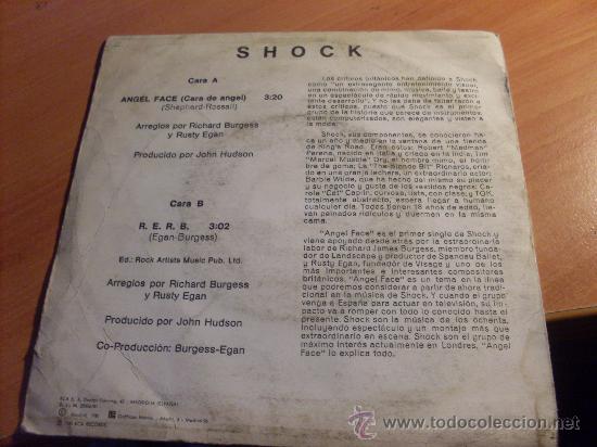 Discos de vinilo: SHOCK ( ANGEL FACE ) SINGLE ESPA&Ntilde;A 1981 (EPI18) - Foto 2