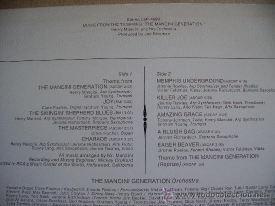 Discos de vinilo: B.S.O. ---- THE MANCINI GENERATION - HENRY MANCINI - Foto 2