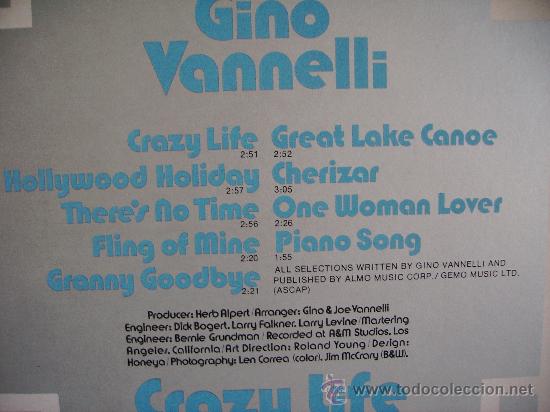 Discos de vinilo: GINO VANNELLI --- CRAZY LIFE - Foto 2