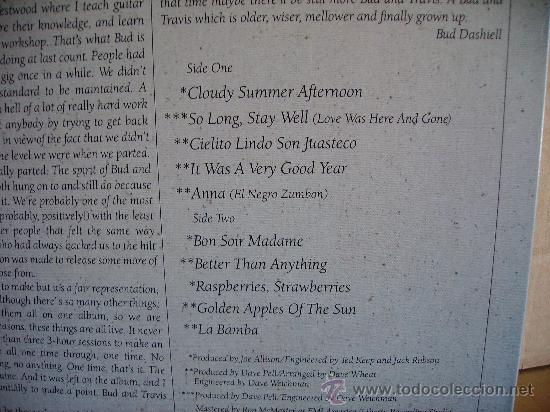 Discos de vinilo: BUD AND TRAVIS ---- CLOUDY SUMMER AFTERNOON - Foto 2