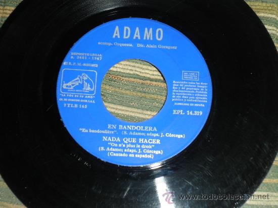 Discos de vinilo: ADAMO E.P. - ORIGINAL ESPA&Ntilde;A - LA VOZ DE SU AMO - 1967 - Foto 3