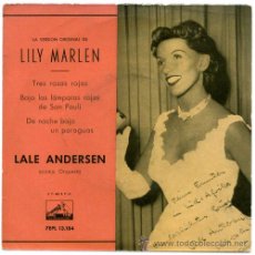 Discos de vinilo: LALE ANDERSEN - LILY MARLEN - EP SPAIN - LA VOZ DE SU AMO 7 EPL 13.184