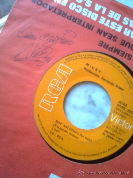 Vinyl-Schallplatten: &iexcl; Promo original firmado ! - Micky - Soy as&iacute; (RCA, 1974).