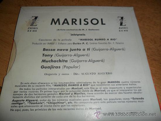 Discos de vinilo: MARISOL - BOSSA NOVA JUNTO A TI + 3 EP 1963 - Foto 2