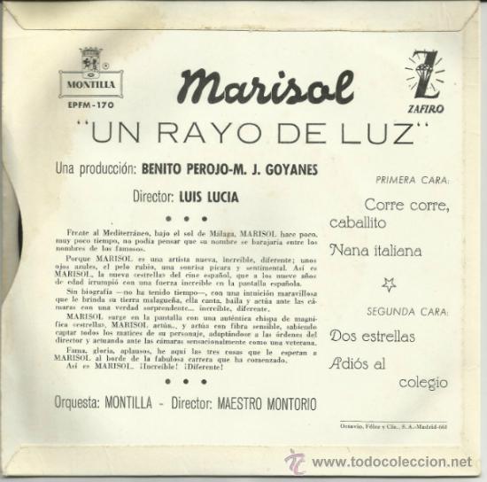 Discos de vinilo: UN RAYO DE LUZ - MARISOL - Foto 2