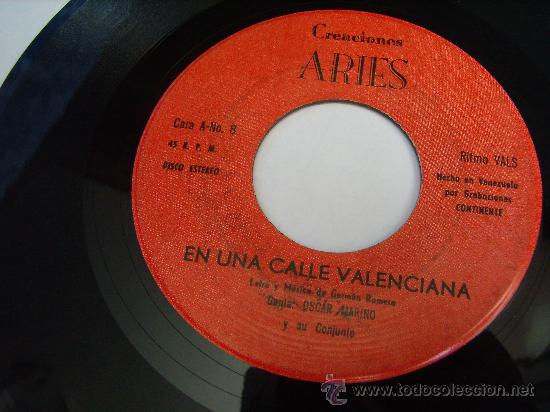 Disques de vinyle: Oscar Marino y su Conjunto - single - Yumaira/En una calle de Valencia (Aries 1966)