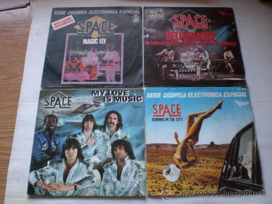 Discos de vinilo: space, lote 4 singles oferta - Foto 1