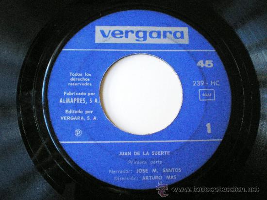 Discos de vinilo: JOS&Eacute; M. SANTOS: JUAN DE LA SUERTE. - Foto 1