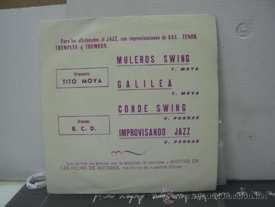Disques de vinyle: ORQUESTA TITO MOYA - MULEROS SWING / GALILEA + 2 - EDICION ESPA&Ntilde;OLA - BCD 1972