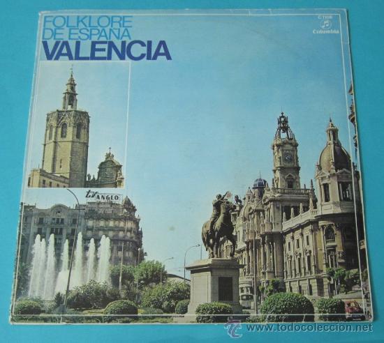 Discos de vinilo: FOLKLORE DE ESPA&Ntilde;A. VALENCIA. COLUMBIA - Foto 1