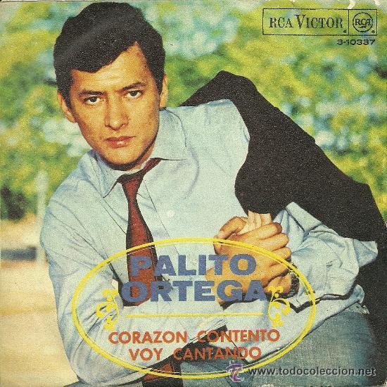 Discos de vinilo: PALITO ORTEGA CORAZON CONTENTO   SINGLE-45 R.P.M. - Foto 1