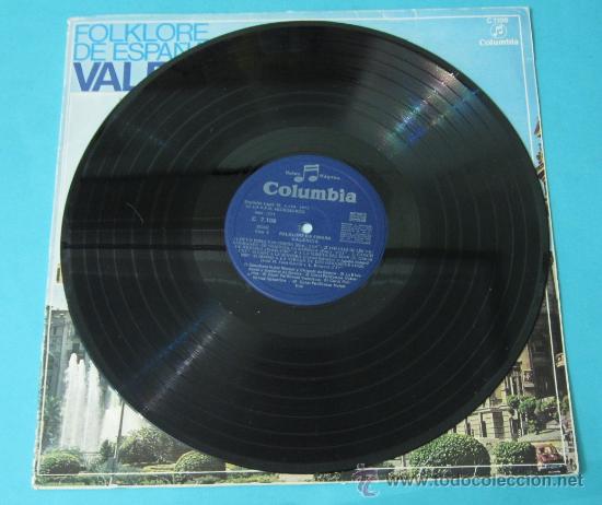 Discos de vinilo: FOLKLORE DE ESPA&Ntilde;A. VALENCIA. COLUMBIA - Foto 3