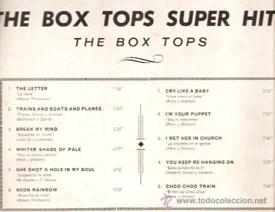 Discos de vinilo: LP THE BOX TOPS : SUPER HITS - Foto 2