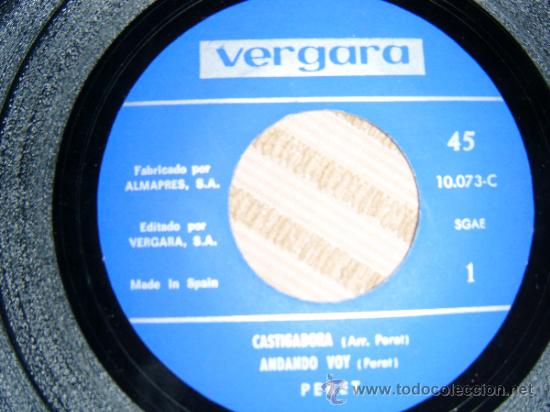 Discos de vinilo: PERET ..CASTIGADORA--ANDANDO VOY - Foto 2