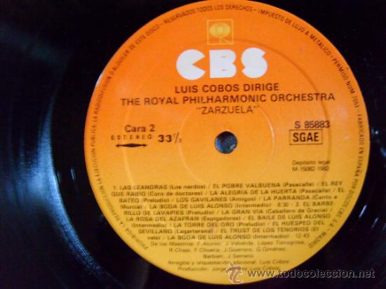 Discos de vinilo: Luis Cobos Dirige La Orquesta Filarm&oacute;nica Real* ?&ndash; Zarzuela - Foto 1