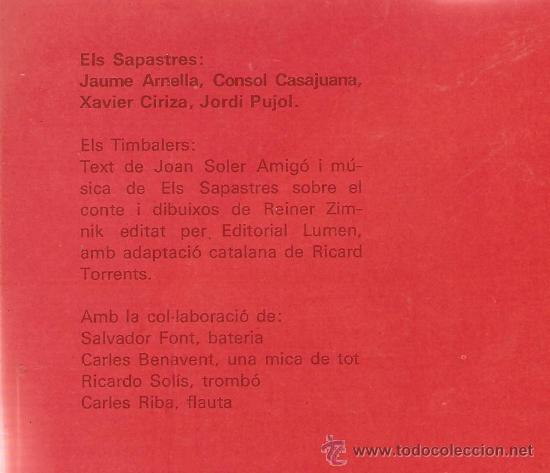 Discos de vinilo: LP ELS SAPASTRES : ELS TIMBALERS - Foto 2