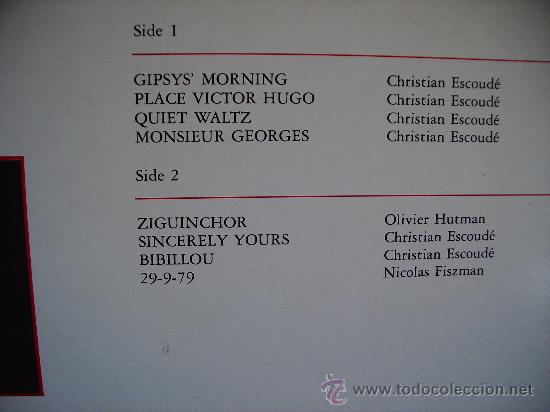 Discos de vinilo: CHRISTIAN ESCOUDE ---- GIPSYS MORNING - Foto 2