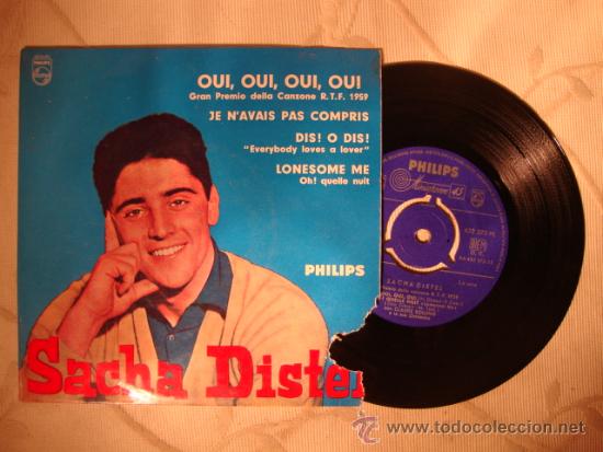 Discos de vinilo: ANTIGUO DISCO SINGLE ORIGINAL SACHA DISTEL - Foto 1