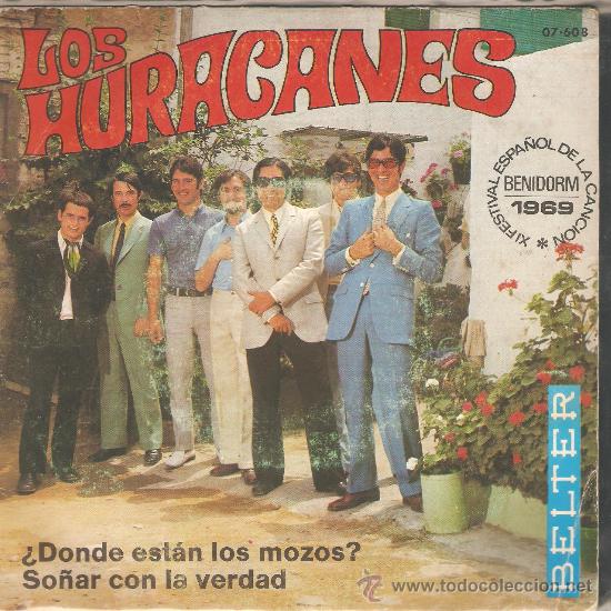 Discos de vinilo: SINGLE LOS HURACANES : &iquest;DONDE ESTAN LOS MOZOS? - Foto 1