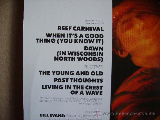 Discos de vinilo: BILL EVANS --- LIVING IN A CREST OF A WAVE - Foto 2