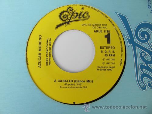 Discos de vinilo: AZUCAR MORENO - A CABALLO - SINGLE PROMO - Foto 1