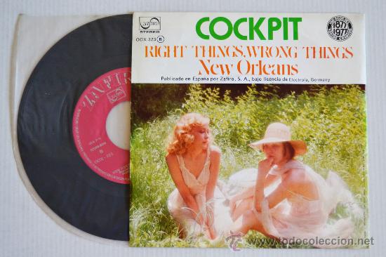 Discos de vinilo: COCKPIT Right Things, Wrong things (ZAFIRO Single 1977) ESPA&Ntilde;A - Foto 2