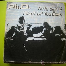 Discos de vinilo: PH.D / NO TE DEJARE /IWON´T LET YOU DOWN + HIDEAWAY /SINGLE WEA 1982 PEPETO. Lote 33232161