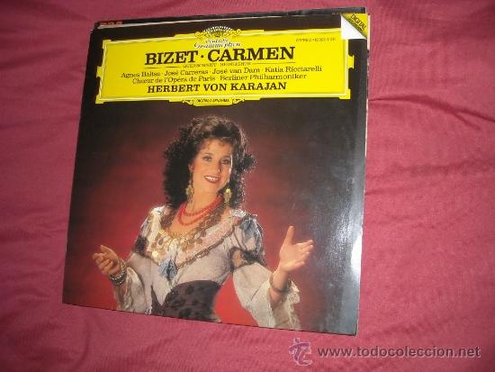 Disques de vinyle: BIZET-CARMEN-BALTSA-CARRERAS-KARAJAN LP 1984 GERMANY