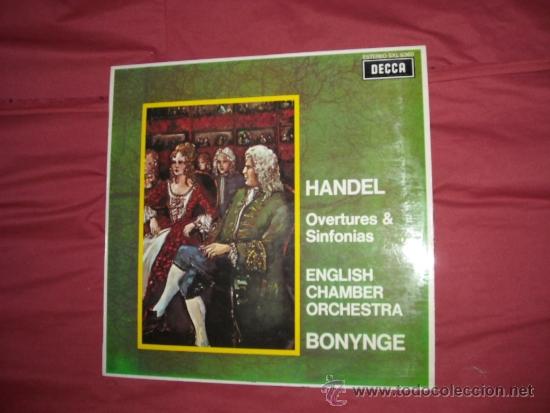 Disques de vinyle: HANDEL OVERTURES AND SINFONIAS  RICHARD BONYNGE  LP DECCA SKL 6360 1968 SPA
