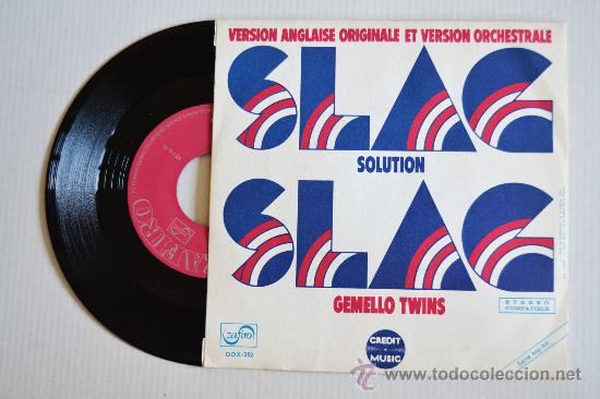 Discos de vinilo: GEMELLO TWINS - Slag Solution (ZAFIRO Single 1973) ESPA&Ntilde;A - Foto 2