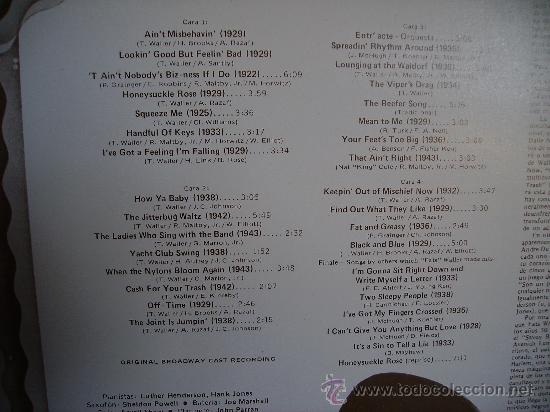 Discos de vinilo: FATS WALLER ---- AIN&acute;T MISBEHAVIN&acute; - Foto 2