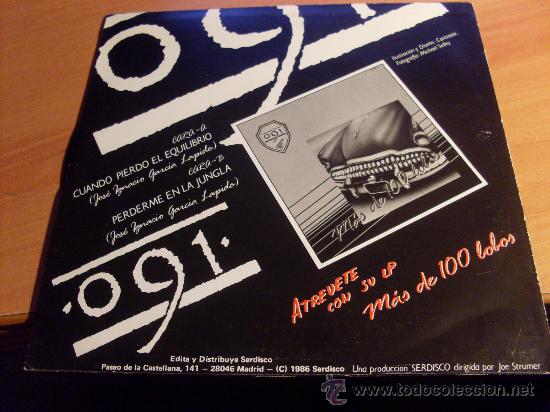 Discos de vinilo: 091 ( CUANDO PIERDO EL EQUILIBRIO) SINGLE ESPA&Ntilde;A 1986 (EPI29) - Foto 2