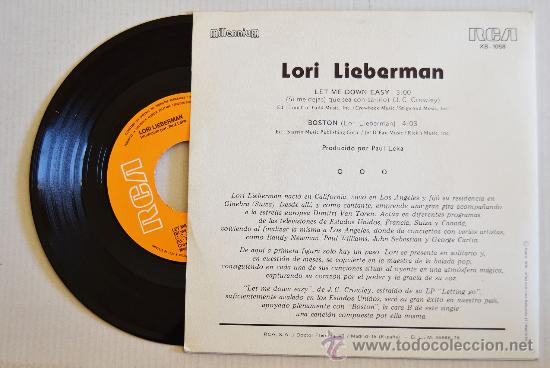 Discos de vinilo: LORI LIEBERMAN - Lest Me Down Easy/Boston (RCA Single 1978) ESPA&Ntilde;A - Foto 2