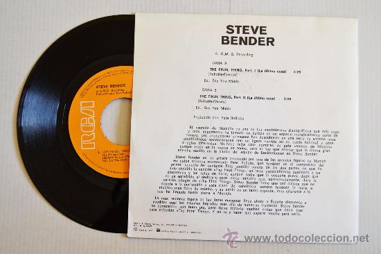 Discos de vinilo: STEVE BENDER - The Final Thing (RCA Single 1977) ESPA&Ntilde;A - Foto 2