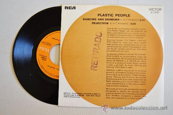 Discos de vinilo: PLASTIC PEOPLE - Dancing And Drinking/rejection (RCA Single 1970) ESPA&Ntilde;A - Foto 2