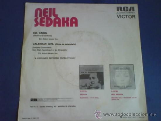 Discos de vinilo: NEIL SEDAKA  OH CAROL - Foto 2
