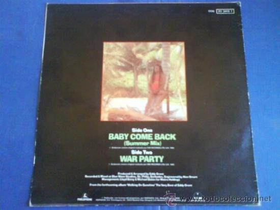 Discos de vinilo: EDDY GRANT  BABY COME BACK - Foto 2