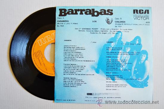 Discos de vinilo: BARRABAS: Casanova/Children (RCA Single 1973) ESPA&Ntilde;A - Foto 2
