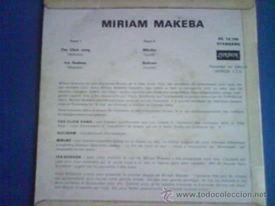 Discos de vinilo: MIRIAM MAKEBA  THE CLICK SONG  Ep - Foto 2