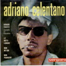 Discos de vinilo: ADRIANO CELENTANO - SABADO TRISTE ( EN ESPAÑOL ) + 3 - EP SPAIN 1963 - VG+ / VG++. Lote 33716465