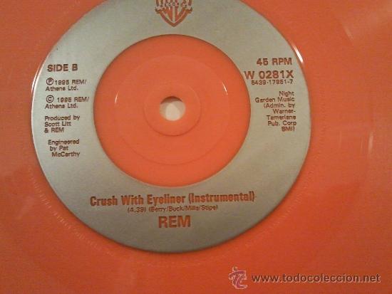 Discos de vinilo: R.E.M. CRUHS WITH EYELINER SINGLE RARO - Foto 2