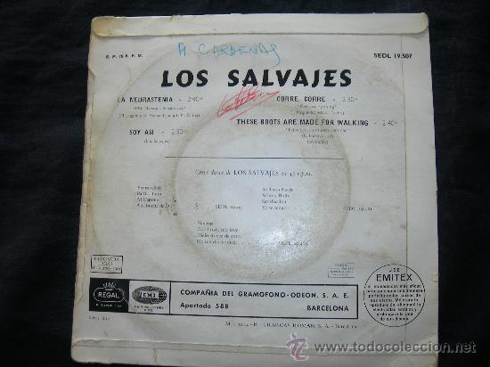 Discos de vinilo: EP LOS SALVAJES // LA NEURASTENIA + 3 - Foto 2