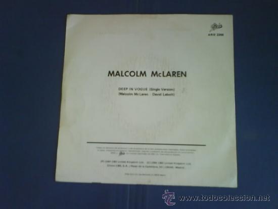 Discos de vinilo: MALCOM McLAREN    DEEP IN VOGUE    PROMO - Foto 2