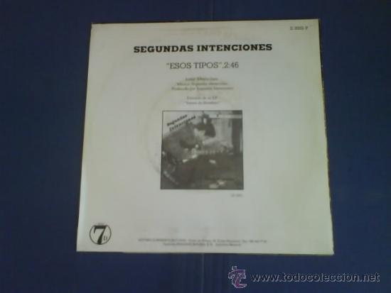 Discos de vinilo: SEGUNDAS INTENCIONES  ESOS TIPOS - Foto 2