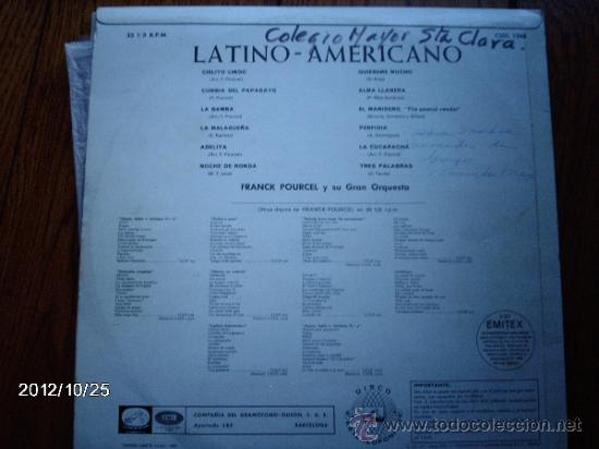 Discos de vinilo: franck pourcel  - latino america - Foto 2