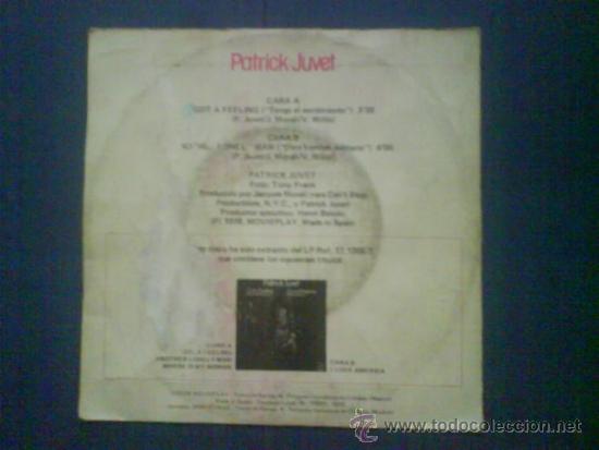 Discos de vinilo: PATRICK JUVET  TENGO EL SENTIMIENTO - Foto 2
