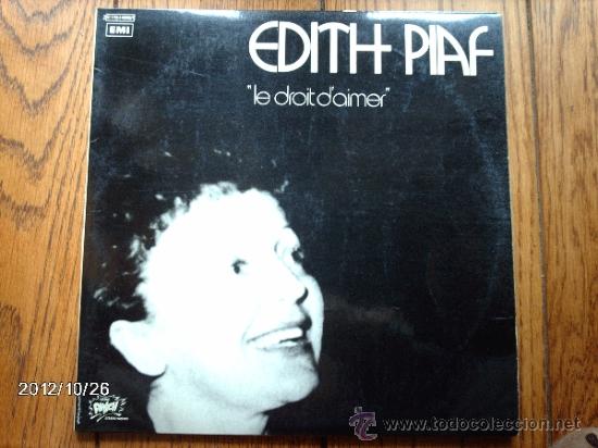 Discos de vinilo: edith piaf - le droit d&acute;aimer - Foto 1