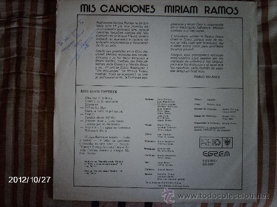 Discos de vinilo: miriam ramos  - mis canciones - Foto 2
