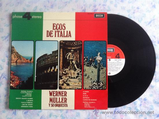 Discos de vinilo: LP ECOS DE ITALIA-WERNER MULLER Y SU ORQUESTA - Foto 1