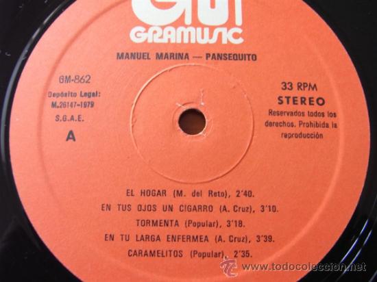 Discos de vinilo: Flamenco - Manuel Marina - Pansequito - Foto 2